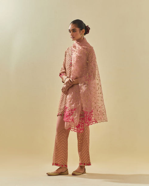 Rukmini pink short kurta set