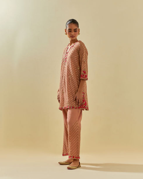 Rukmini pink short kurta set