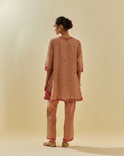 Rukmini pink short kurta set