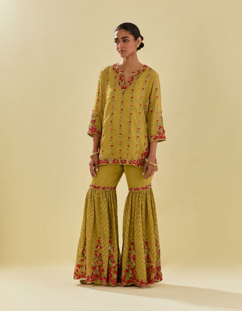 Rukmini yellow farshi set