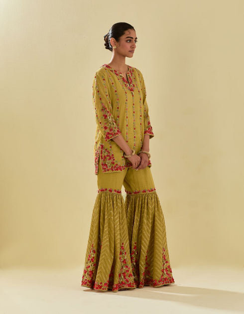Rukmini yellow farshi set