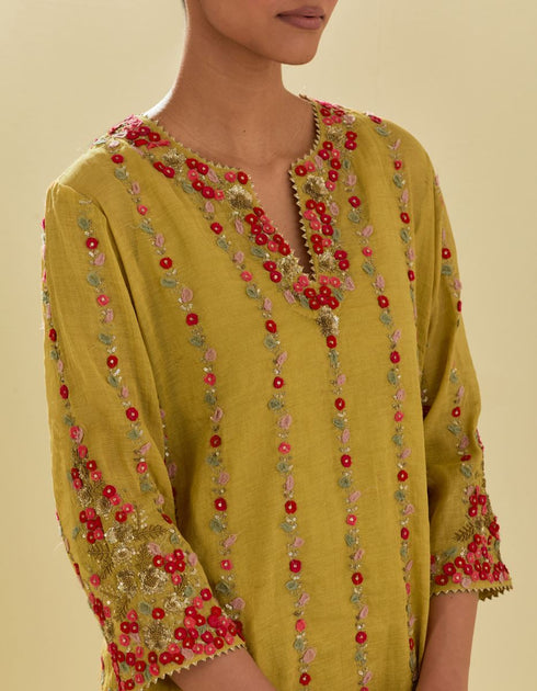 Rukmini yellow farshi set