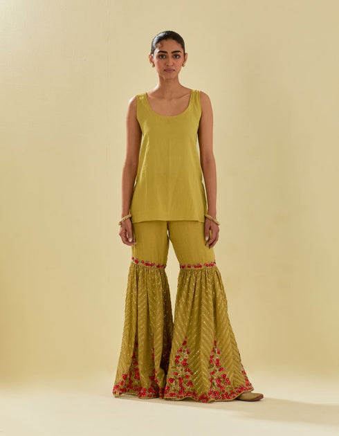 Rukmini yellow farshi set