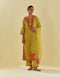 Rukmini yellow tissue chanderi kurta set