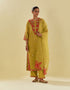 Rukmini yellow tissue chanderi kurta set