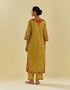 Rukmini yellow tissue chanderi kurta set