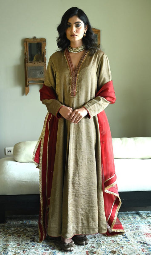Rumi gold sashiko kurta