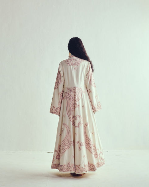 Rumi ivory anarkali with long jacket