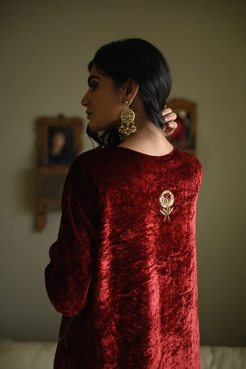 Rumi red kurta with chudidaar
