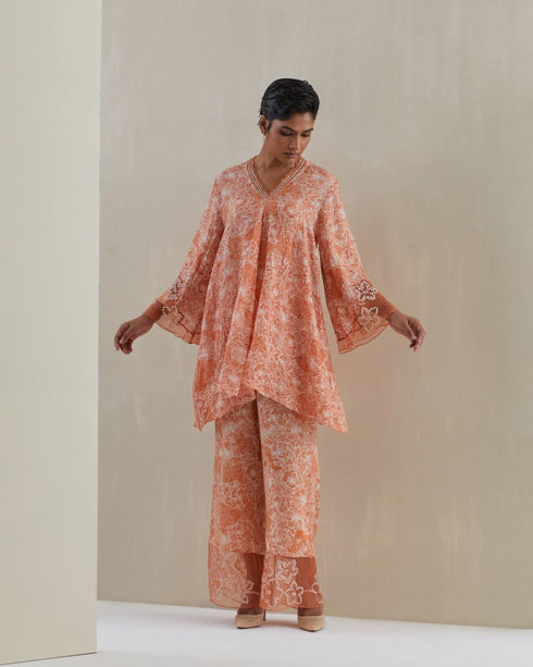 Rust crushed bell-bottom set