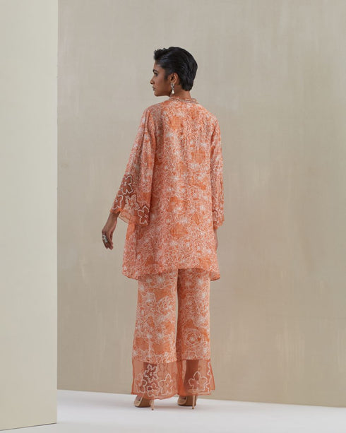 Rust crushed bell-bottom set