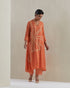 Rust crushed kurta set