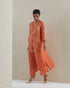 Rust crushed kurta set