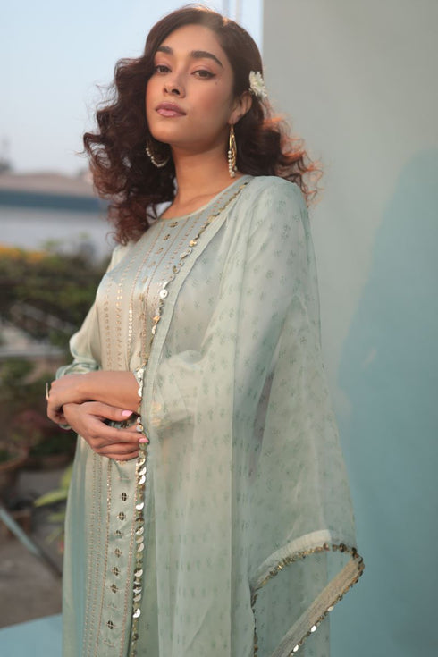 Saba green kurta set