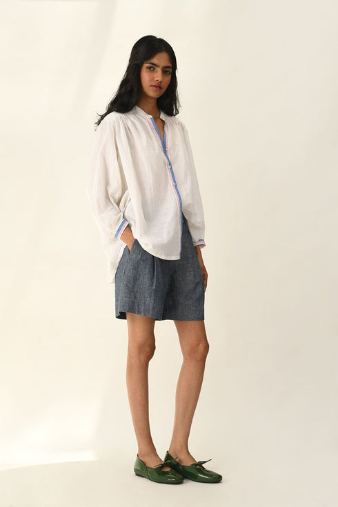Sabinii ivory smocking shirt