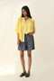 Sabinii lemon yellow smocking shirt