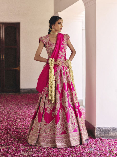 Safar fuchsia pink lehenga set