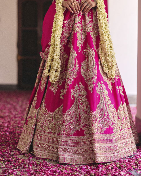 Safar fuchsia pink lehenga set