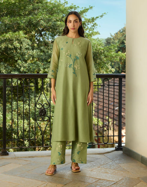 Sage applique co-ord set