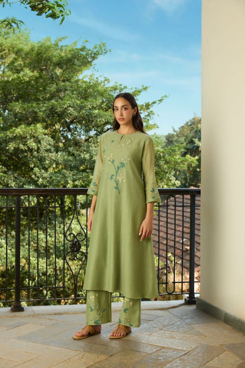 Sage applique co-ord set