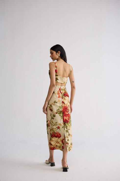 Sama embroidered top and skirt set