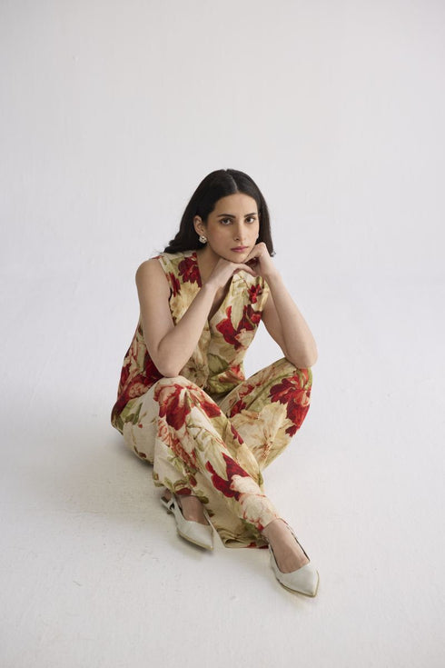 Sama panelled waistcoat and pants set