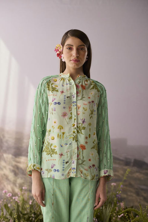 Seaglass floral shirt