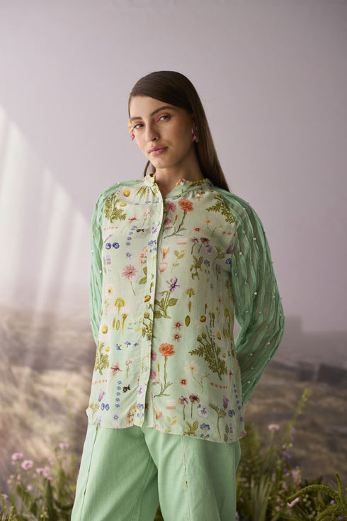 Seaglass floral shirt