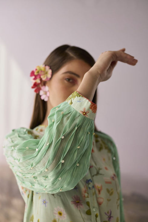 Seaglass floral shirt
