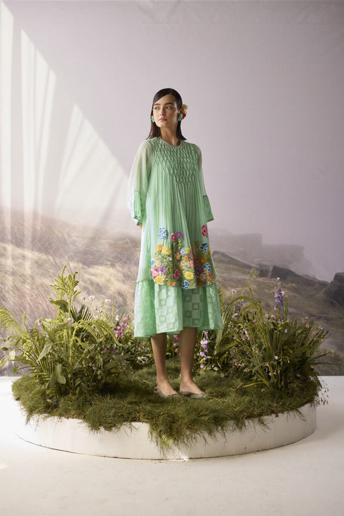 Seaglass smocked dress