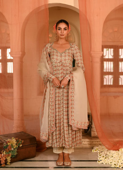 Seesh mahal multicolor anarkali set