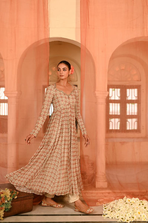 Seesh mahal multicolor anarkali set