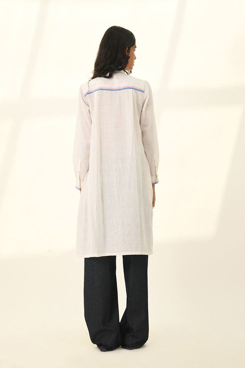 Sertata ivory smocking tunic