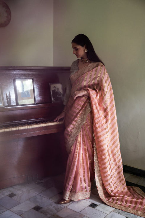 Shalimar Bagh nusrat rose pink sari