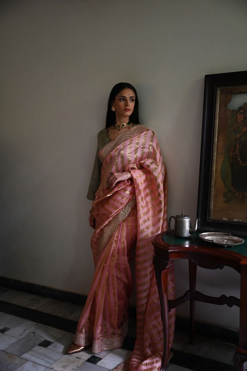 Shalimar Bagh nusrat rose pink sari