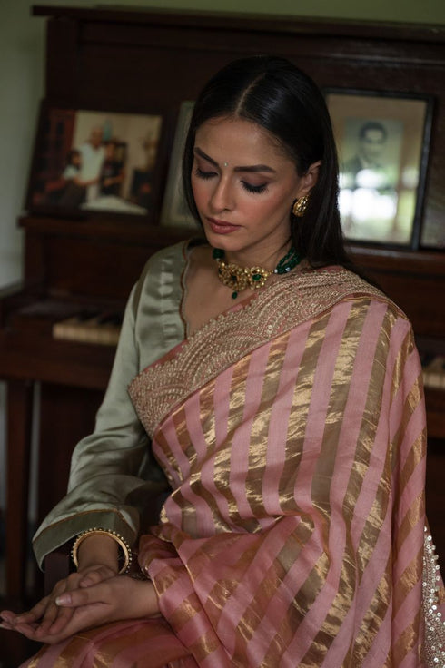 Shalimar Bagh nusrat rose pink sari