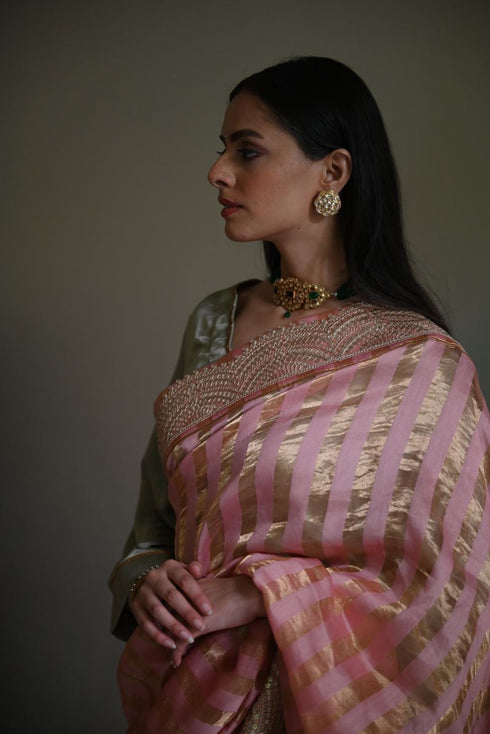 Shalimar Bagh nusrat rose pink sari