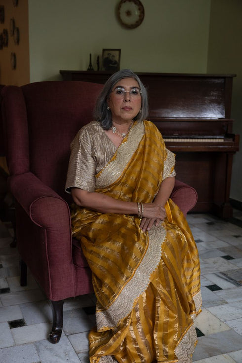 Shalimar Bagh Nusrat yellow sari