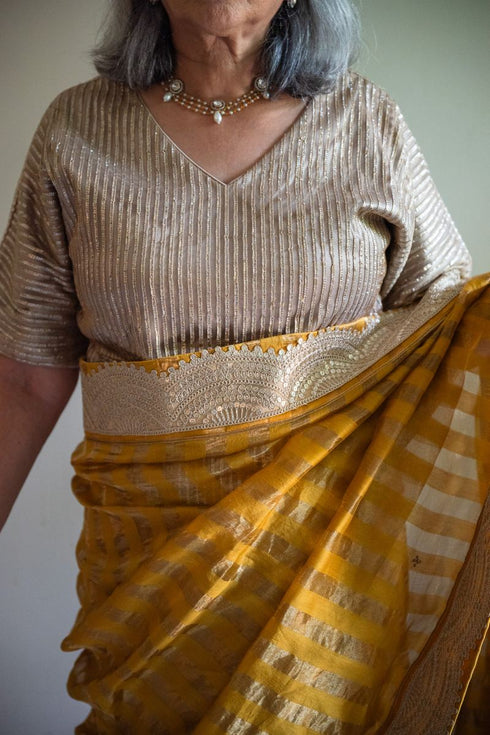 Shalimar Bagh Nusrat yellow sari