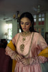Shalimar Bagh pink nur kedia top with pista green gharara