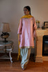Shalimar Bagh pink sufi choga with pista green paki salwar