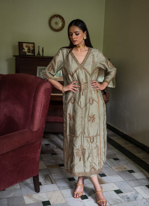 Shalimar Bagh pista green kurta with pants