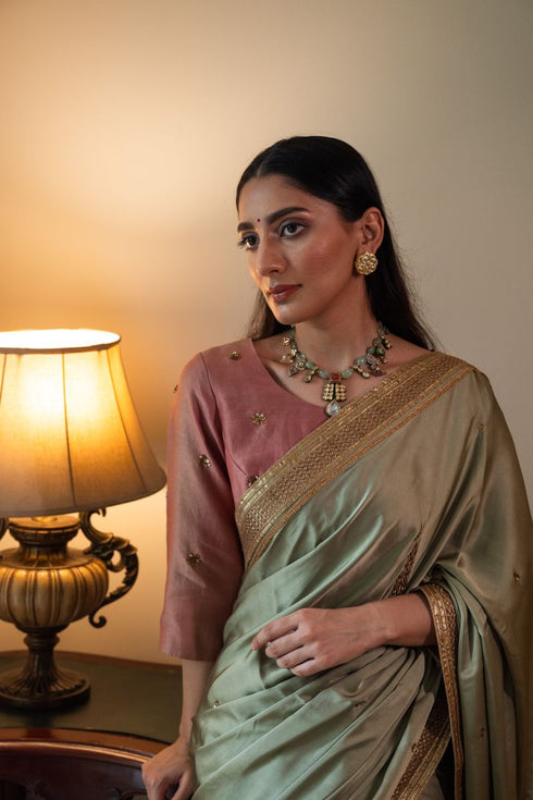 Shalimar Bagh sage green ashok sari