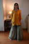 Shalimar Bagh yellow anisha kurta with pista green Sharara