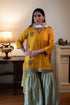 Shalimar Bagh yellow anisha kurta with pista green Sharara