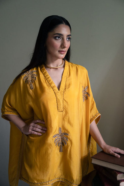 Shalimar Bagh yellow golshan tunic with dhoti pants