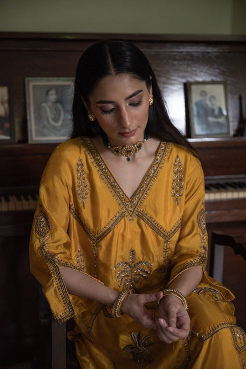 Shalimar Bagh yellow kurta with pants