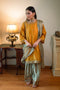 Shalimar Bagh yellow sufi choga with pista green paki salwar