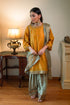 Shalimar Bagh yellow sufi choga with pista green paki salwar