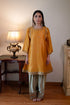Shalimar Bagh yellow sufi choga with pista green paki salwar